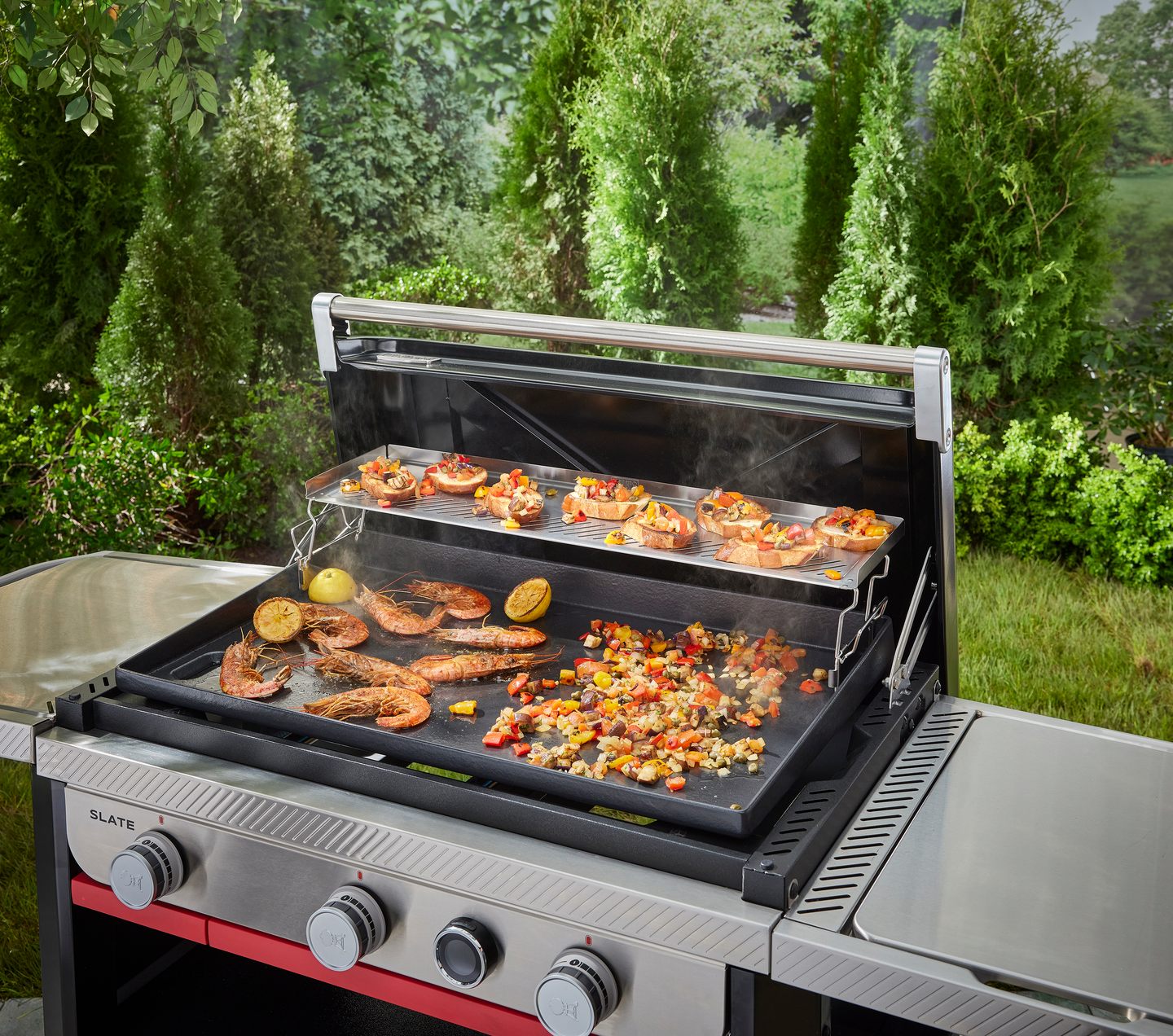 Kaksitasoinen lämmitysteline Weber 76 cm