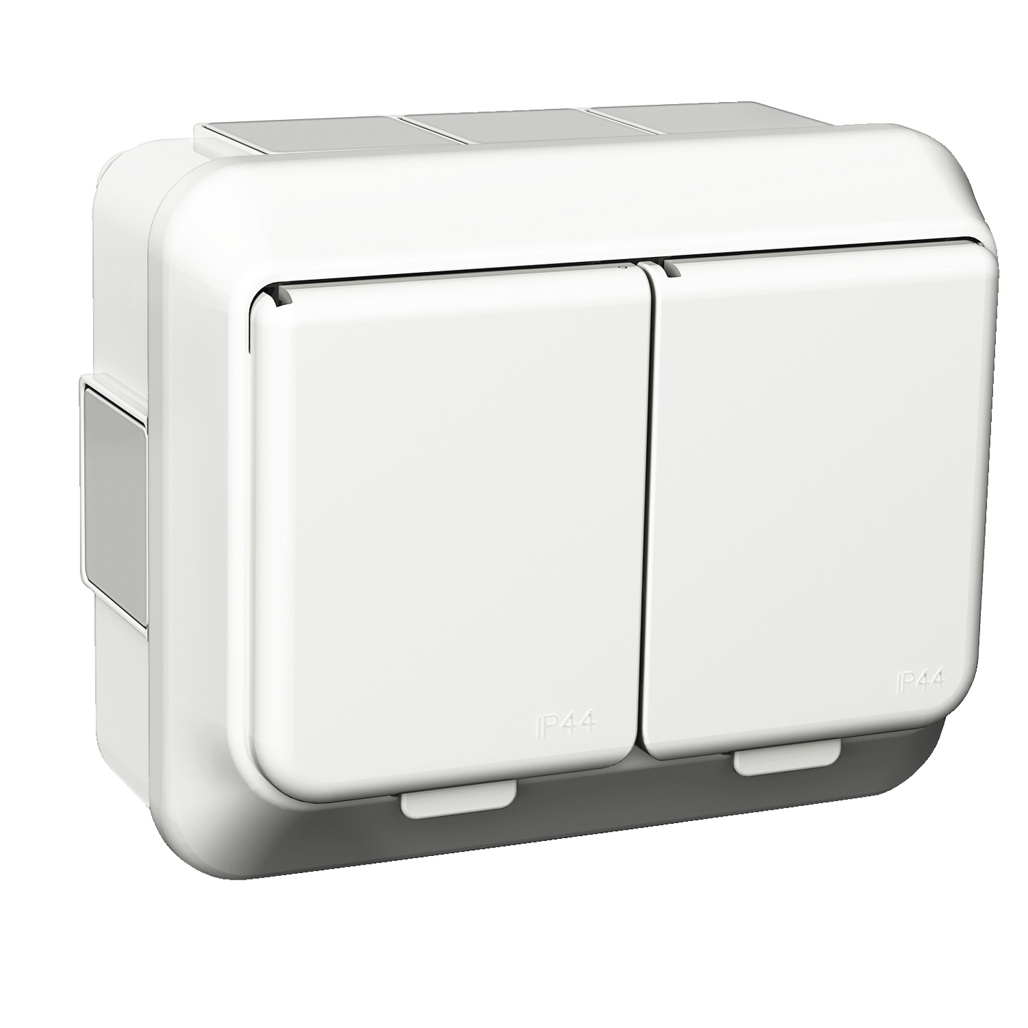 VÄGGUTTAG SCHNEIDER ELECTRIC EXXACT 2-V JORD IP44 KLAFFLOCK SNABB