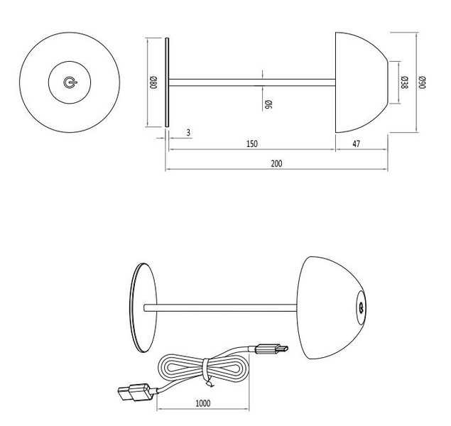 Ulkopöytävalaisin TRIO Ortiz led vihreä ladattava