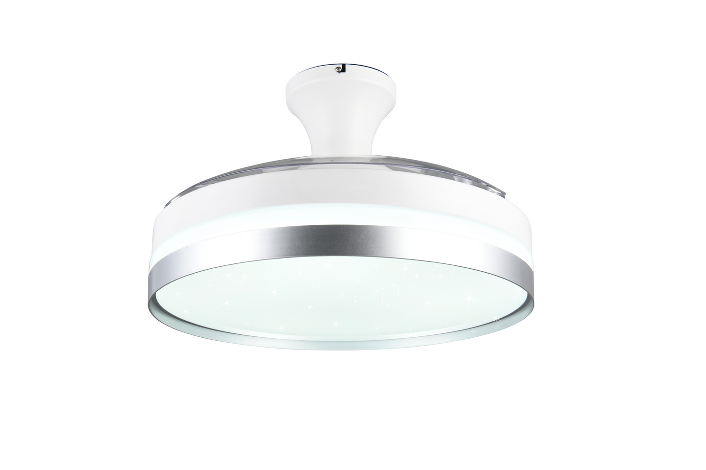 Tuuletinkattovalaisin TRIO Lindberg led valkoinen/harmaa starlight