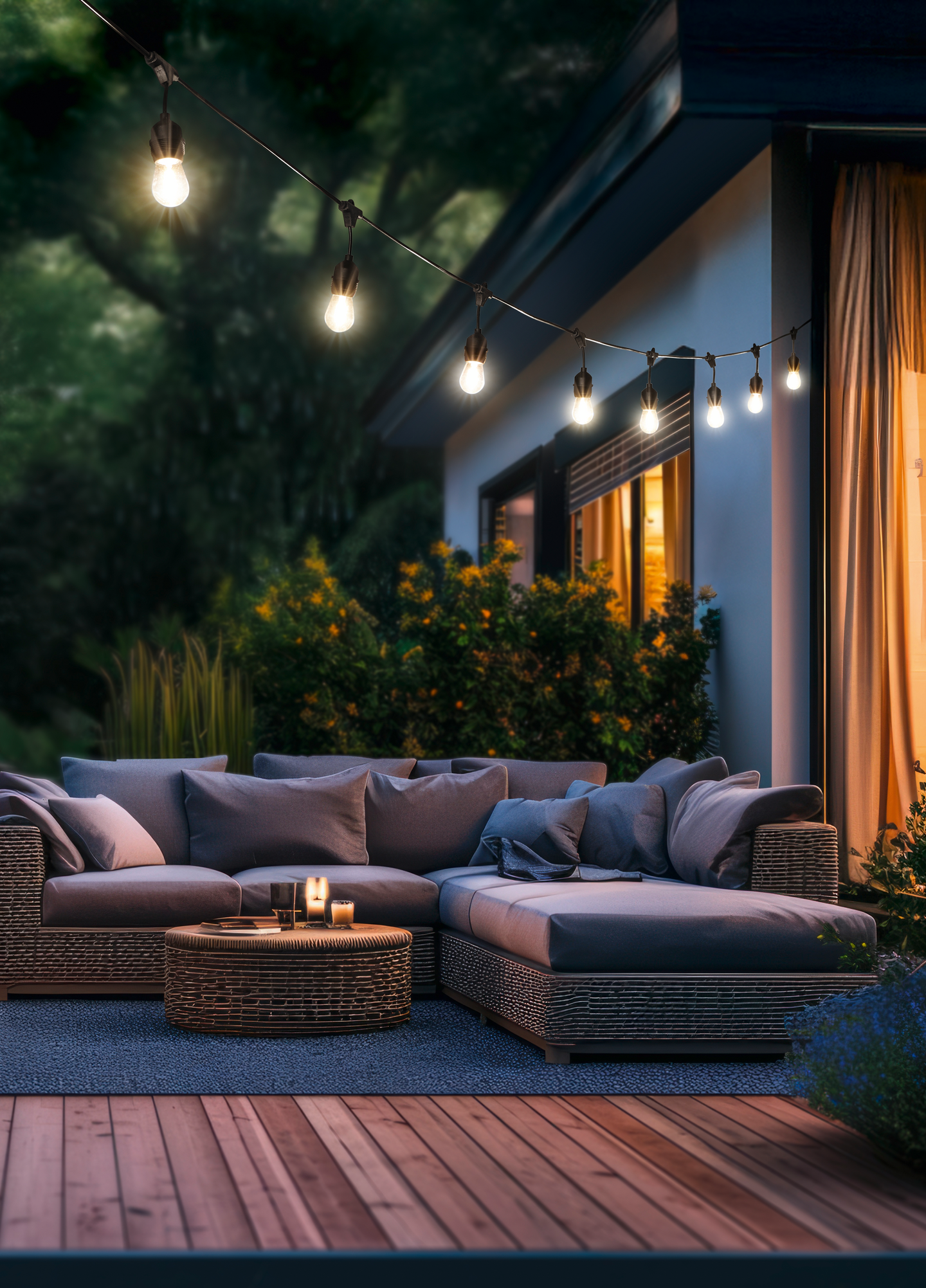 Valoketju TRIO Chain 10xE27 6,5m musta