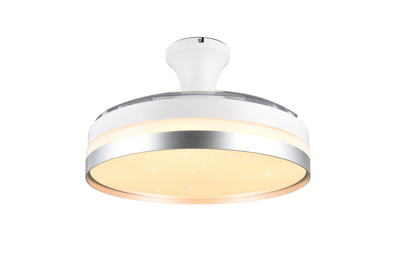 Tuuletinkattovalaisin TRIO Lindberg led valkoinen/harmaa starlight