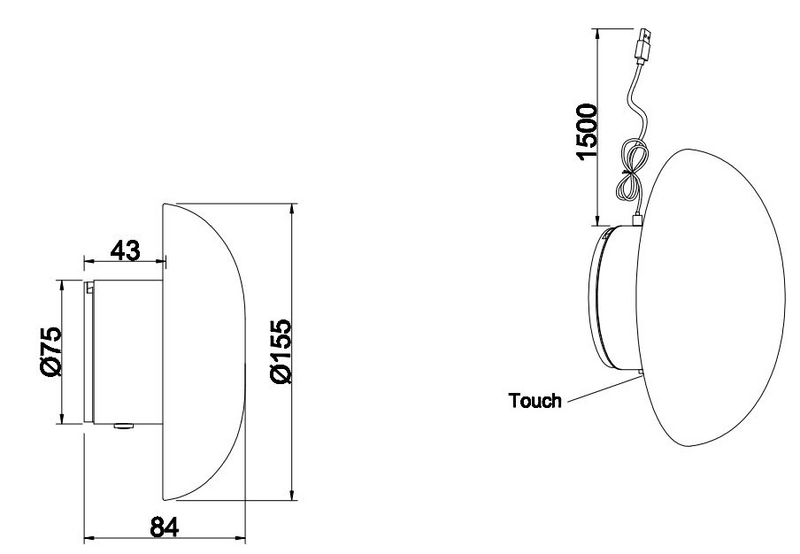 Seinävalaisin TRIO Davey led aprikoosi ladattava
