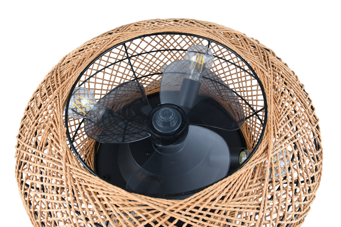 Tuuletinkattovalaisin TRIO Lillesand 4xE27 ruskea/paperinaru