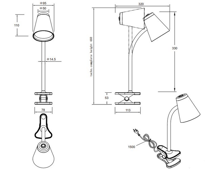 Klipsivalaisin TRIO Pongo led 4,5W 500lm vihreä