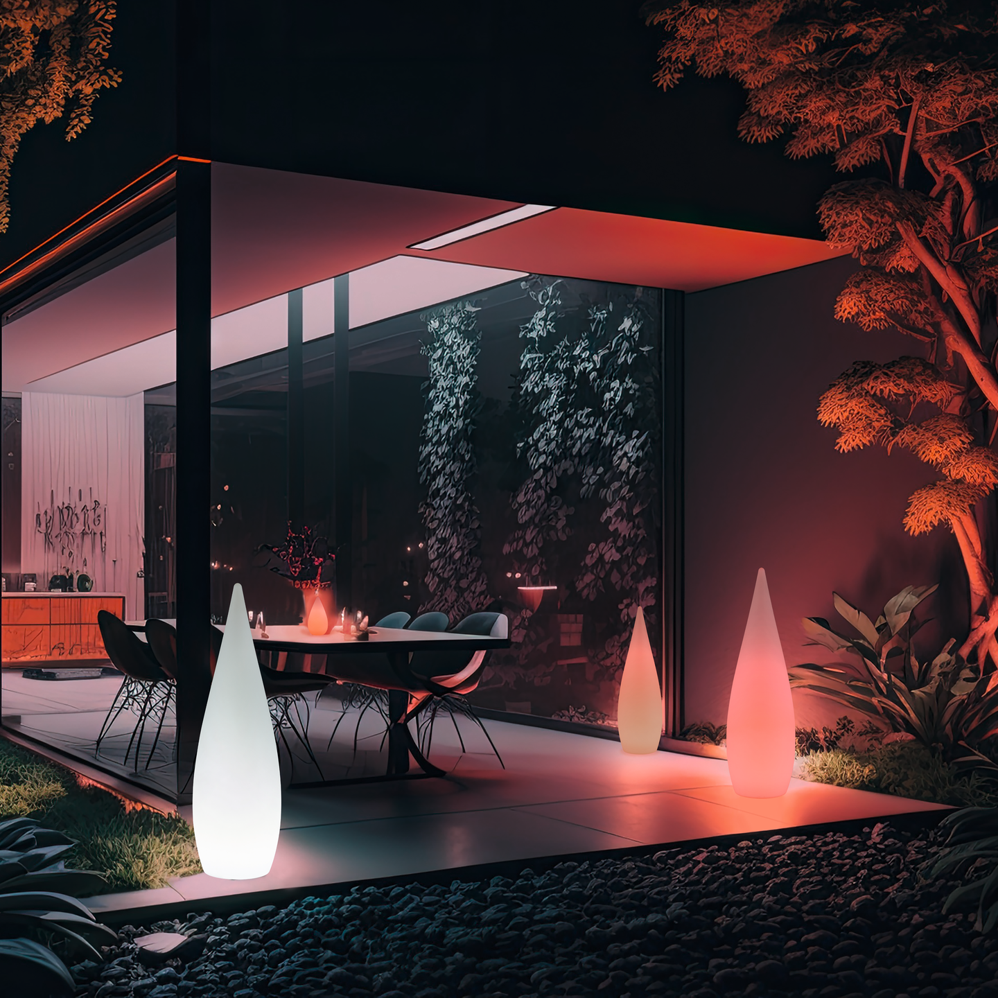 Ulkolattiavalaisin TRIO Palmas led 80cm valkoinen RGBW