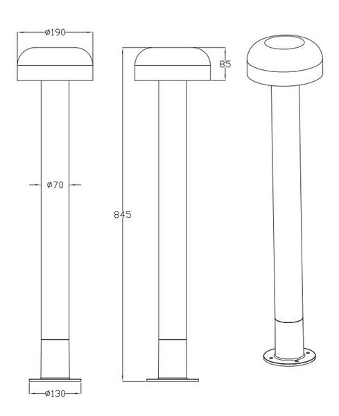 Ulkoylväsvalaisin TRIO Fraser E27 84cm antrasiitti/puu