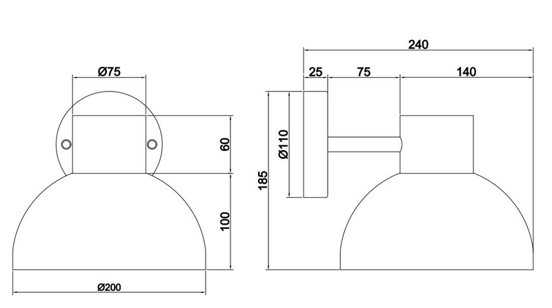 Ulkoseinävalaisin TRIO Elbe E27 hiekka