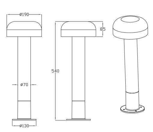 Ulkoylväsvalaisin TRIO Fraser E27 54cm antrasiitti/betonijäljitelmä