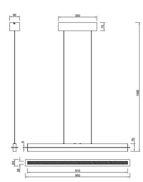 Riippuvalaisin TRIO Emerson led 22W 2500lm harjattu teräs