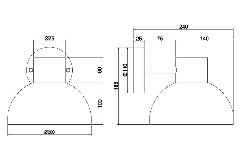 Ulkoseinävalaisin TRIO Elbe E27 rustiikki