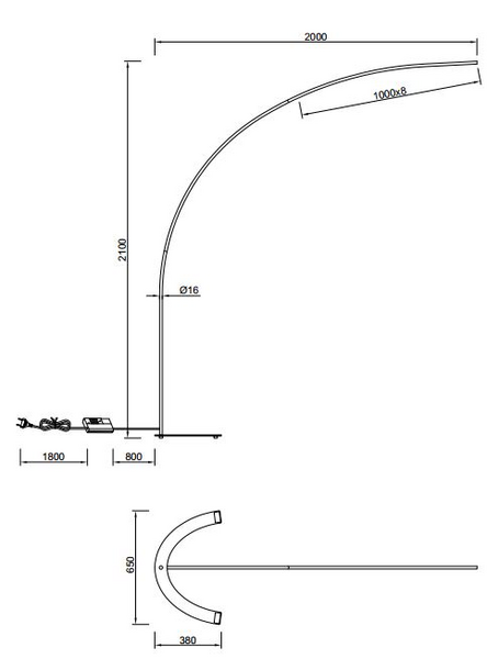 Lattiavalaisin TRIO Shanghai led 18W 2000lm musta