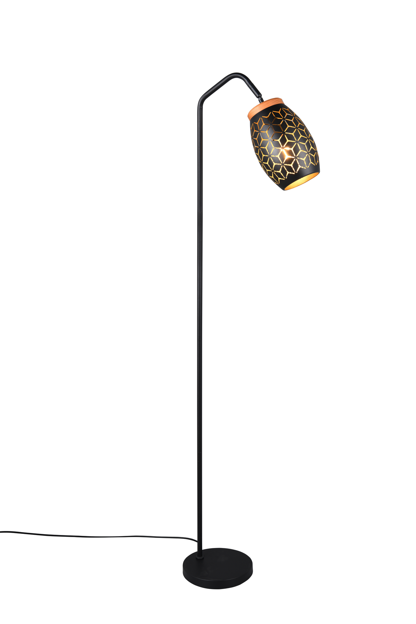 Lattiavalaisin TRIO Bidar E27 mattamusta/kulta