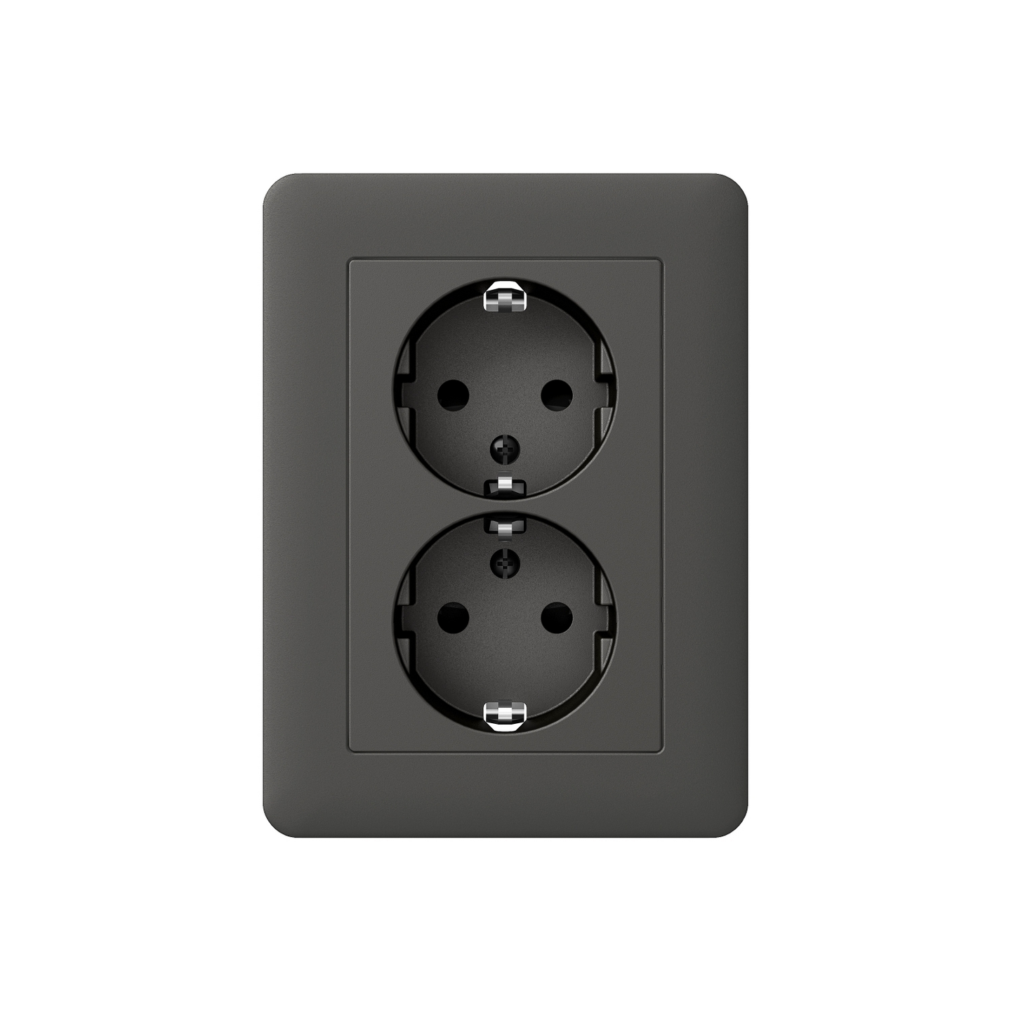 VÄGGUTTAG SCHNEIDER ELECTRIC EXXACT 2-VÄGS JORD, INFÄLLD M. RAM ANTRACIT