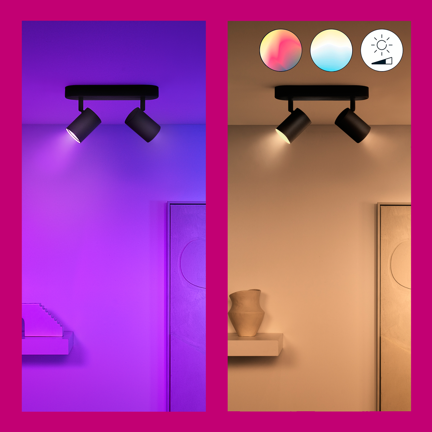 Kohdevalaisin WiZ imageo musta 2X5W