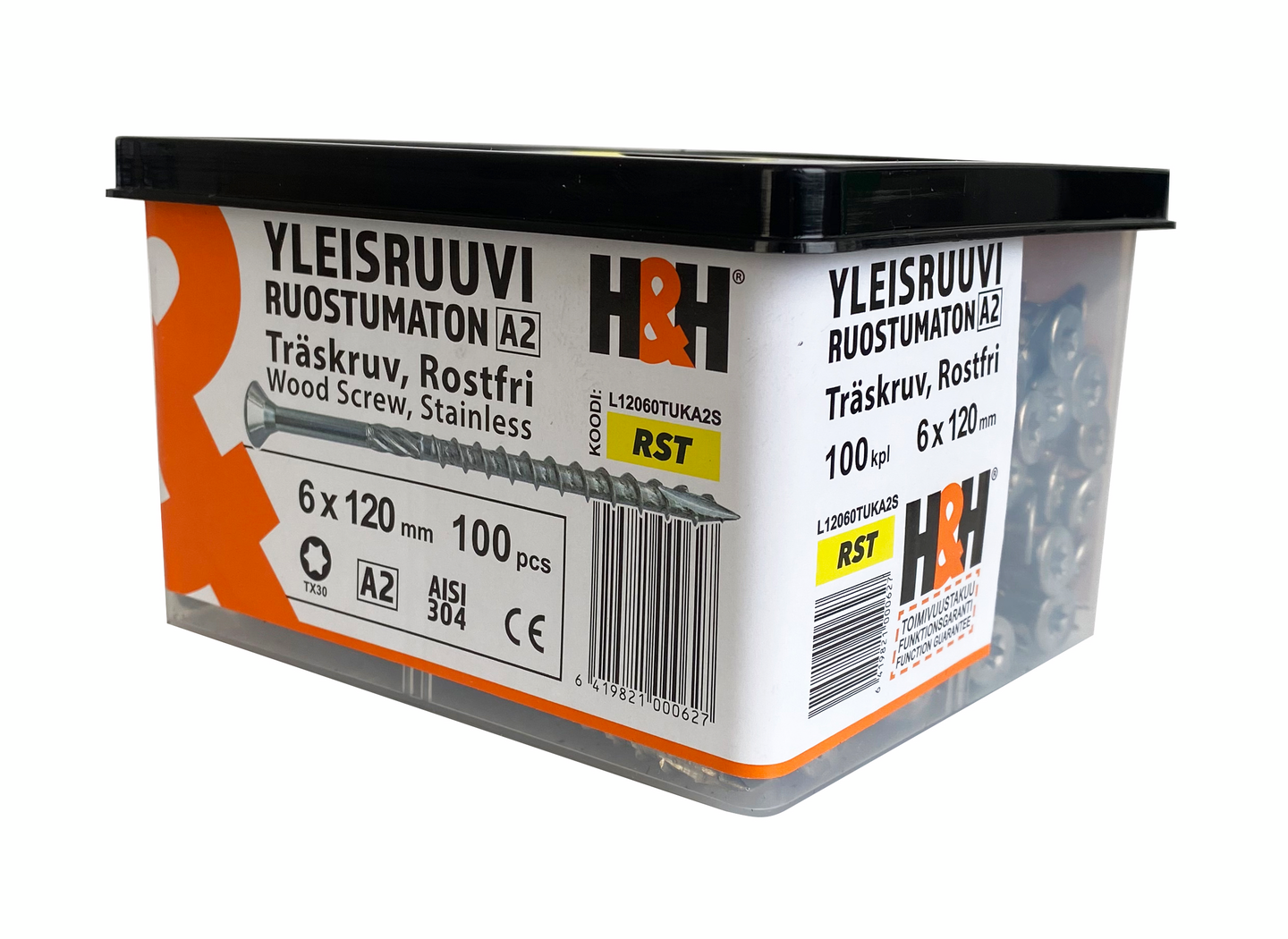 Yleisruuvi 6X120 uppo A2 TX25 100kpl L12060TUKA2S