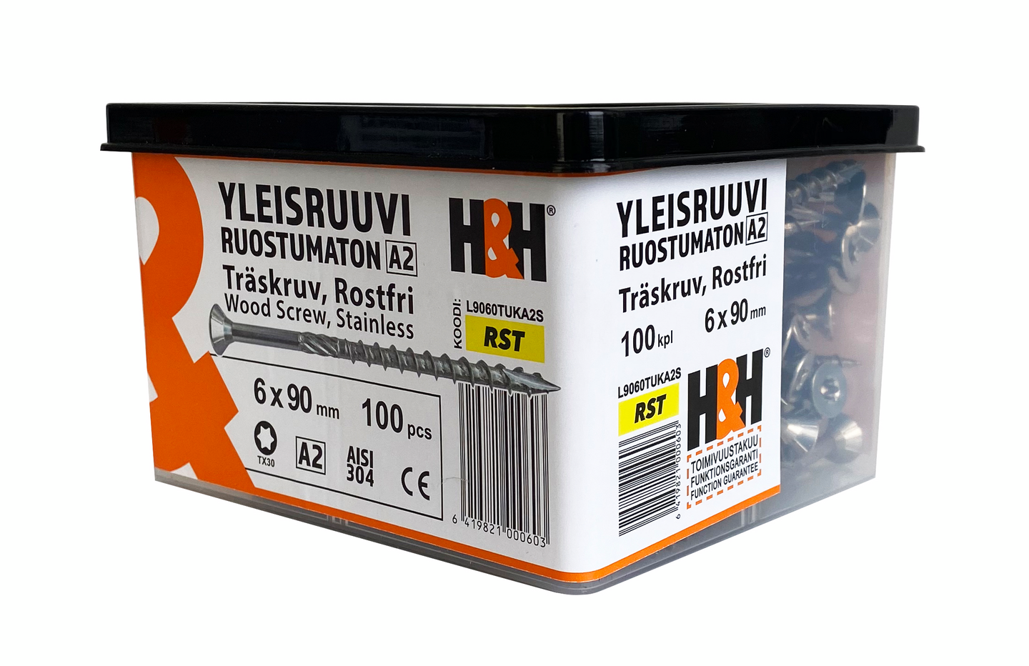 Yleisruuvi 6X90 uppo A2 TX25 100kpl L9060TUKA2S