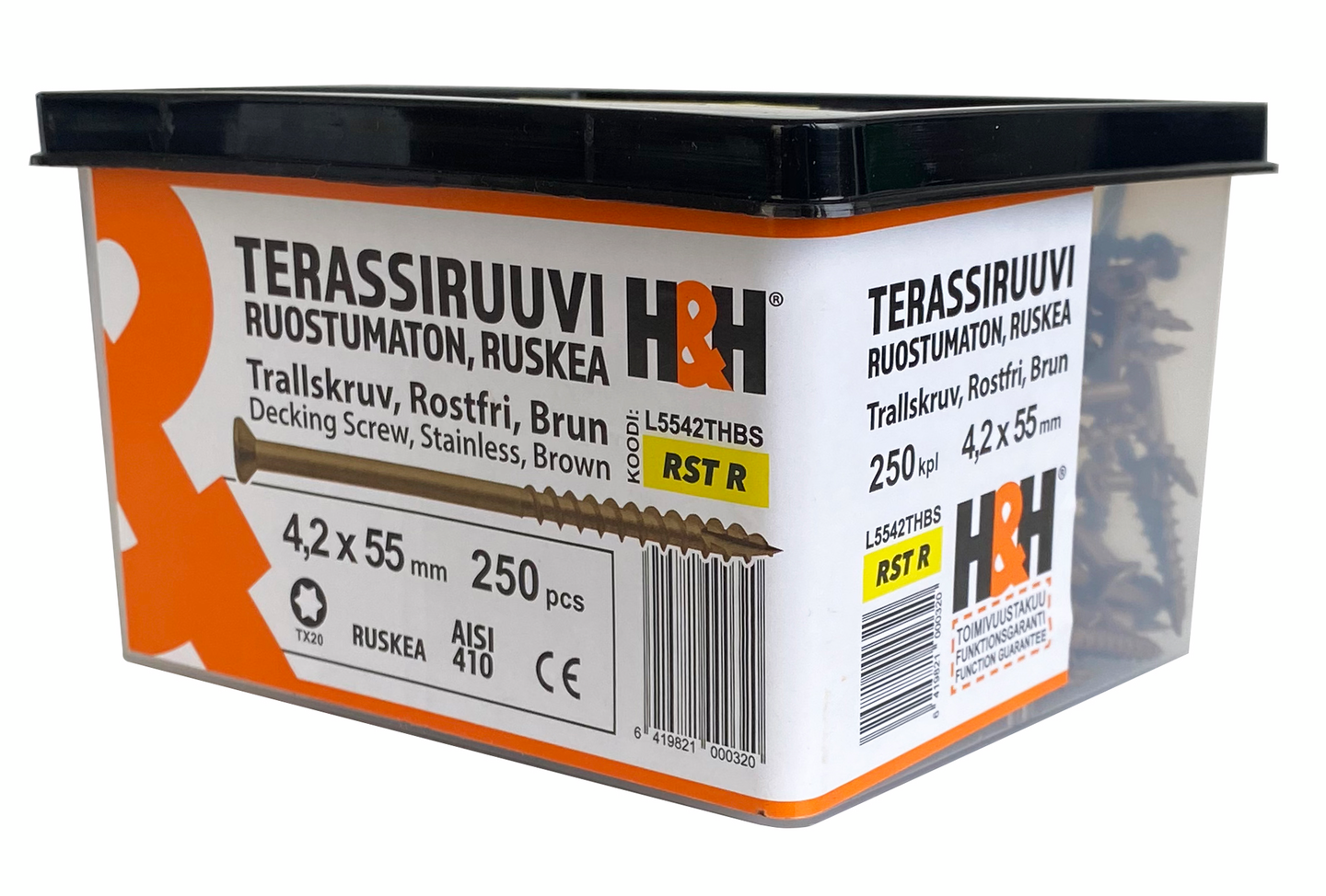 Terassiruuvi 4,2X55 ruskea rst 250kpl TX20 L5542THBS
