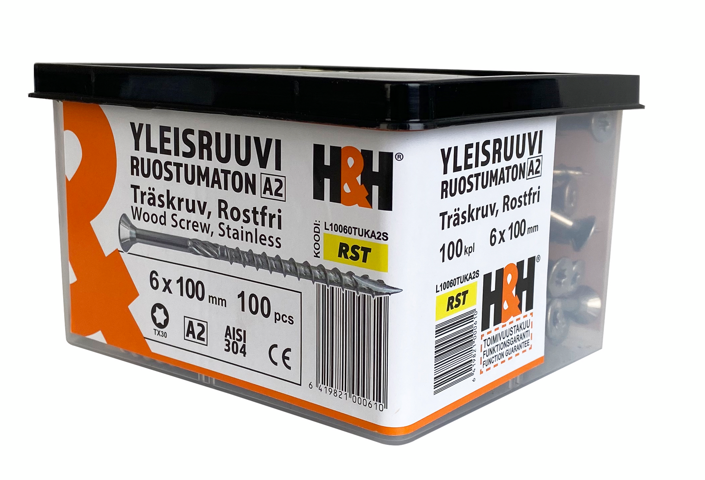 Yleisruuvi 6X100 uppo A2 TX25 100kpl 10060TUKA2S