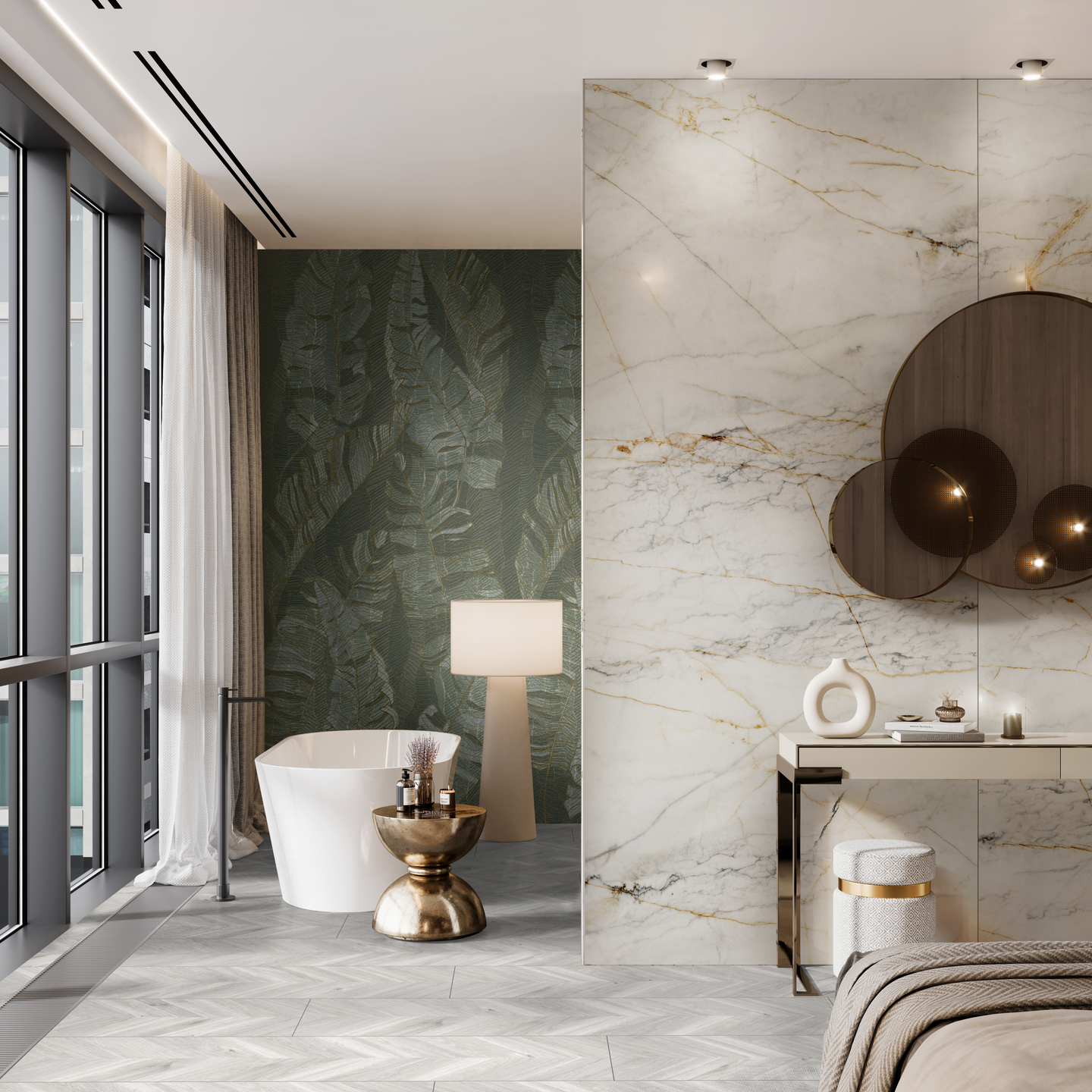 Seinälevy Kronoflooring Rocko 4x1230x2800mm R154 Marble Gold