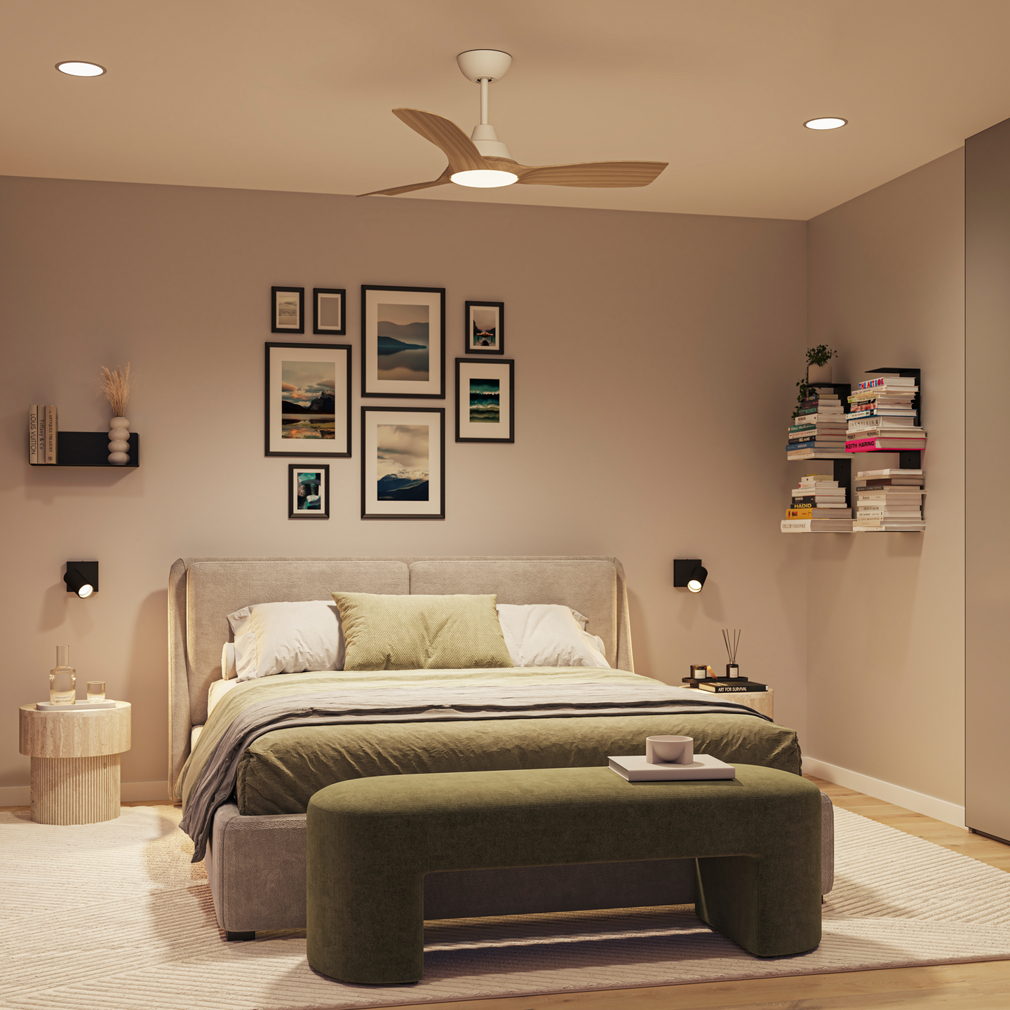 Tuuletinvalaisin Philips Olas 42' 1060x310mm 30+24W 3000/4300/6500K 2650lm