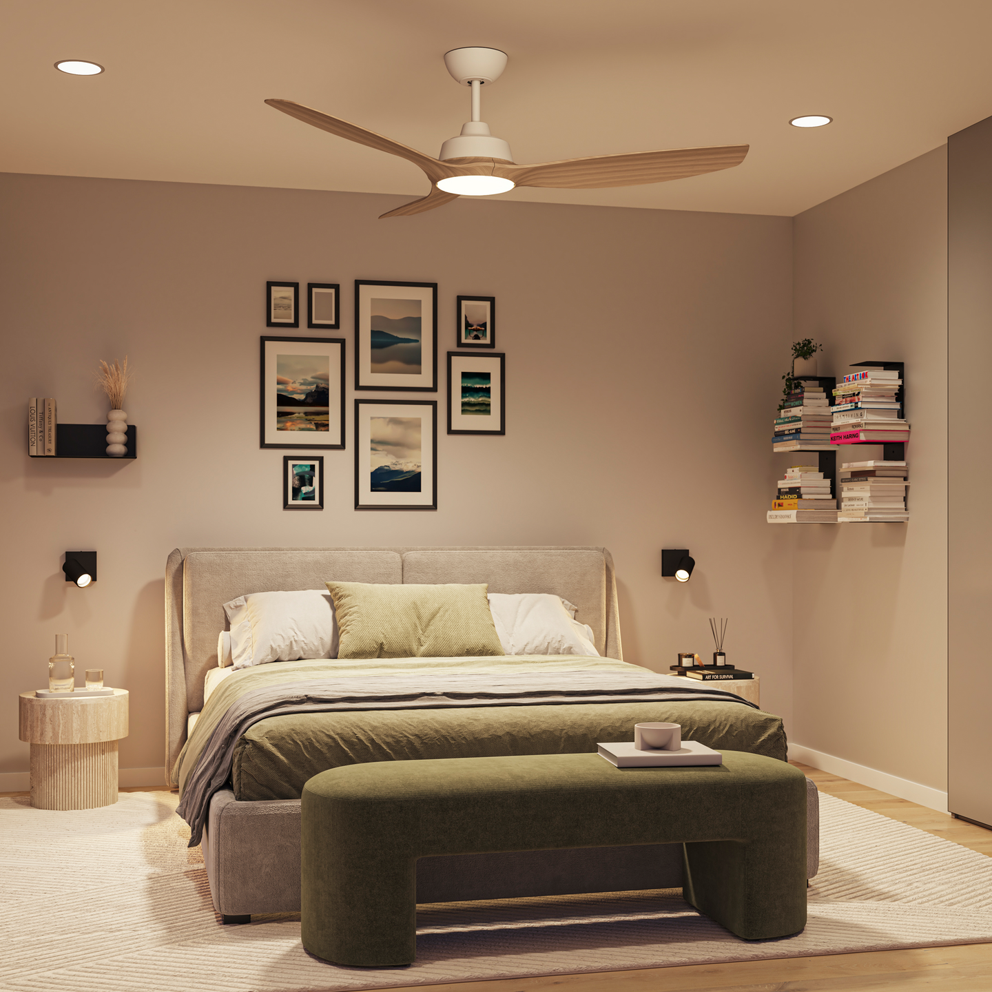 Tuuletinvalaisin Philips Olas 52' 1320x310mm 35+24W 3000/4300/6500K 2650lm