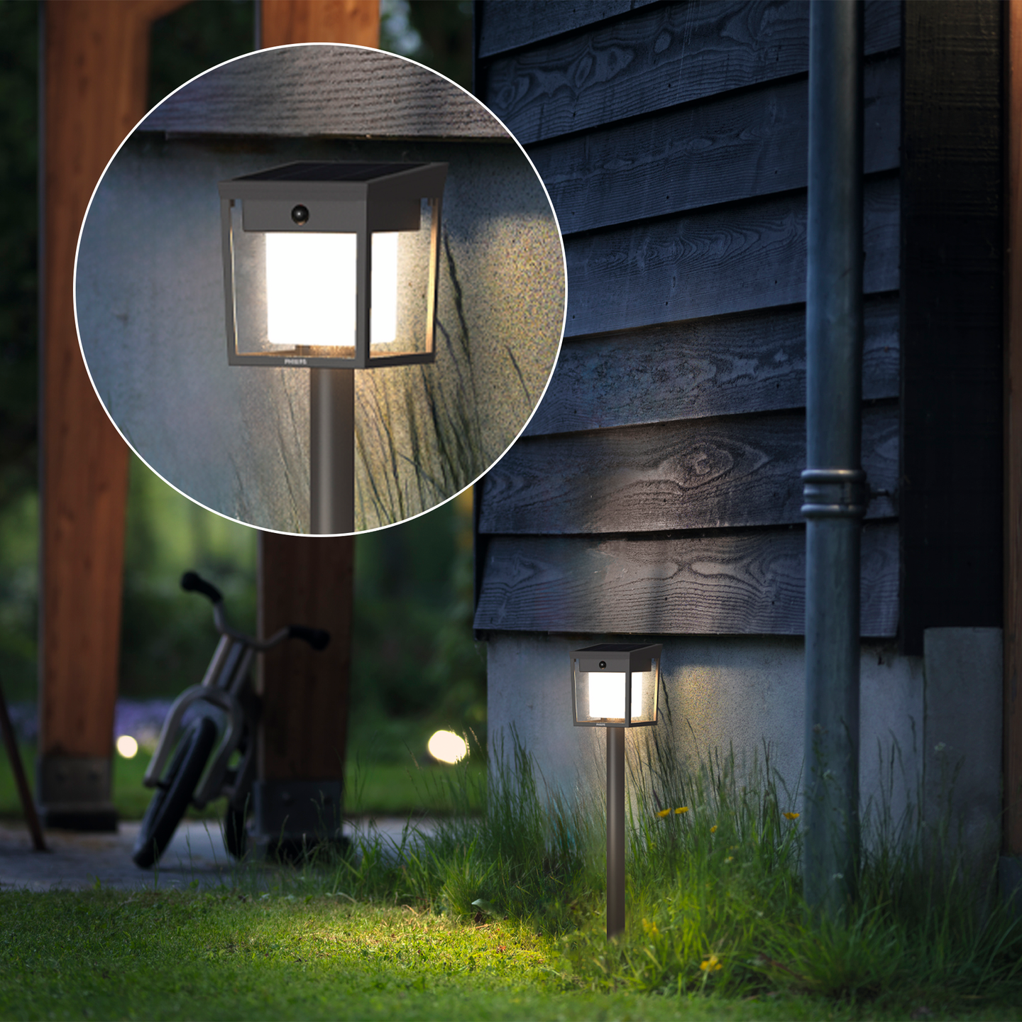 Aurinkokennovalaisin Philips Blaise UE 1,5W 3000K 250lm antrasiitti