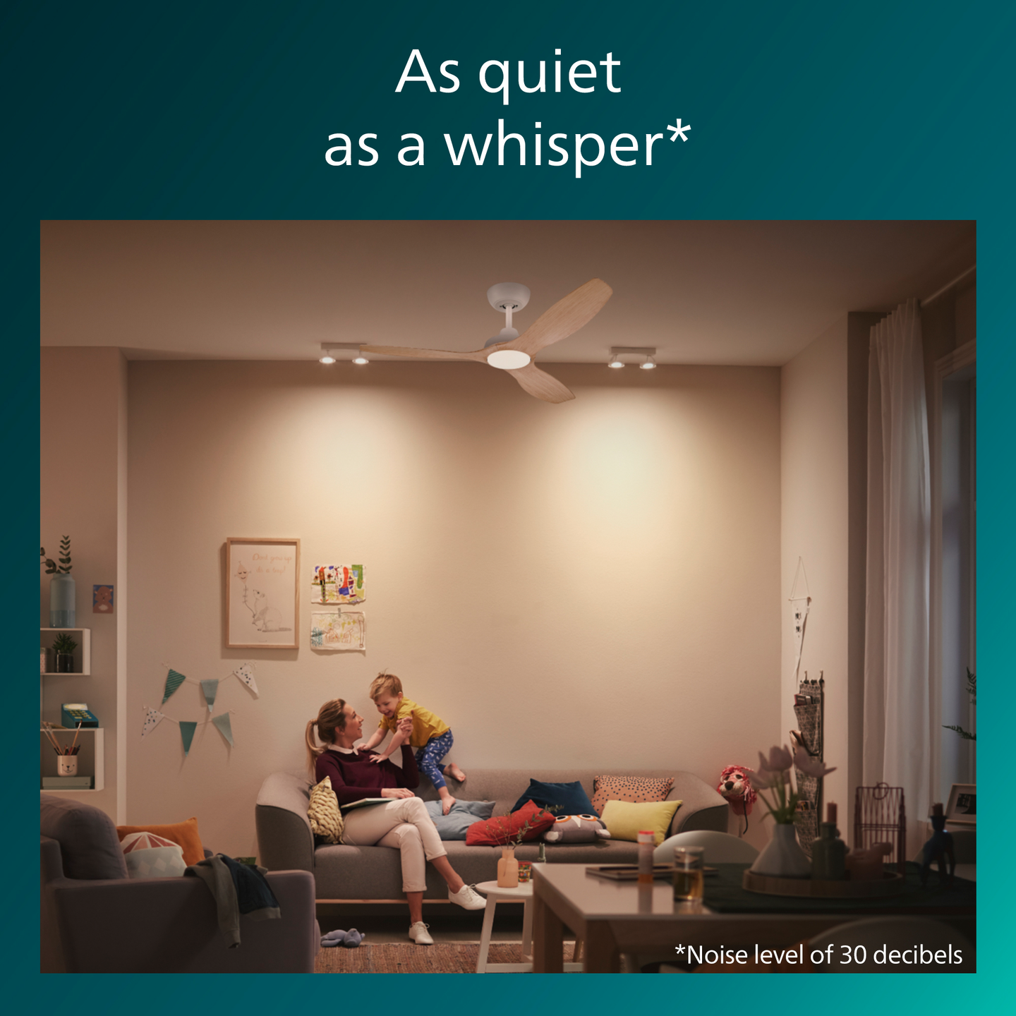 Tuuletinvalaisin Philips Olas 52' 1320x310mm 35+24W 3000/4300/6500K 2650lm