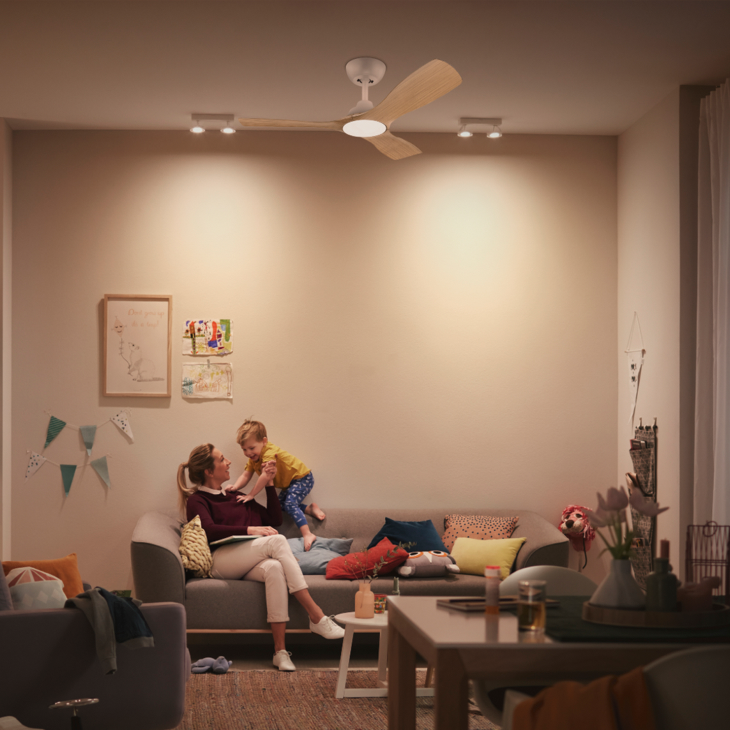 Tuuletinvalaisin Philips Olas 42' 1060x310mm 30+24W 3000/4300/6500K 2650lm