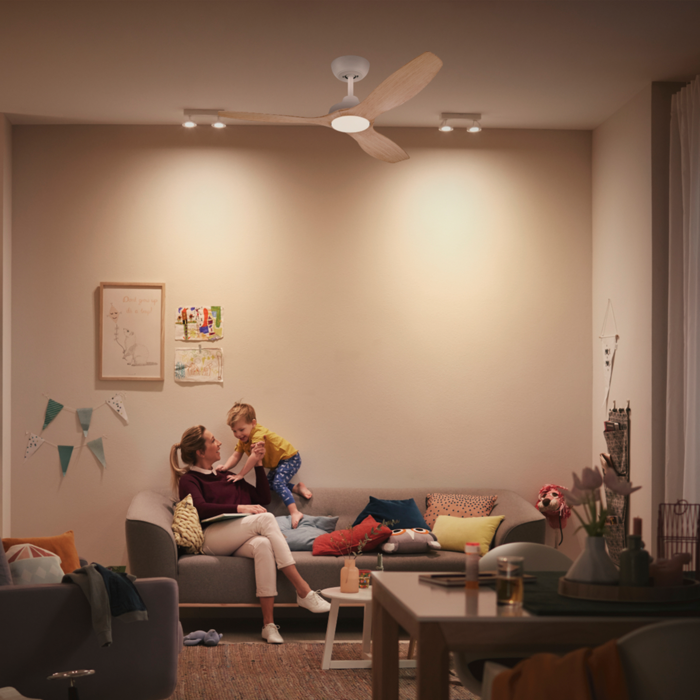 Tuuletinvalaisin Philips Olas 52' 1320x310mm 35+24W 3000/4300/6500K 2650lm