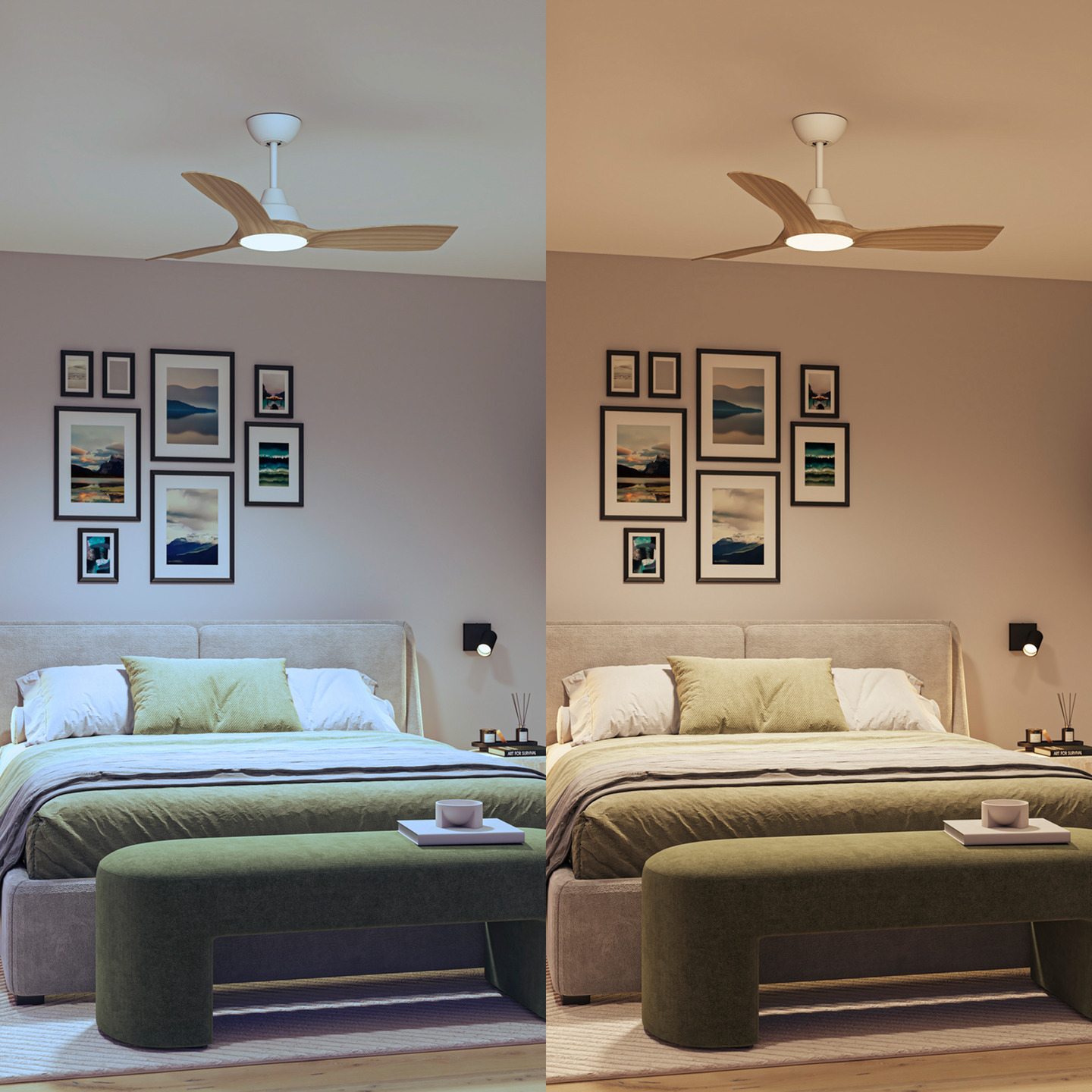 Tuuletinvalaisin Philips Olas 42' 1060x310mm 30+24W 3000/4300/6500K 2650lm