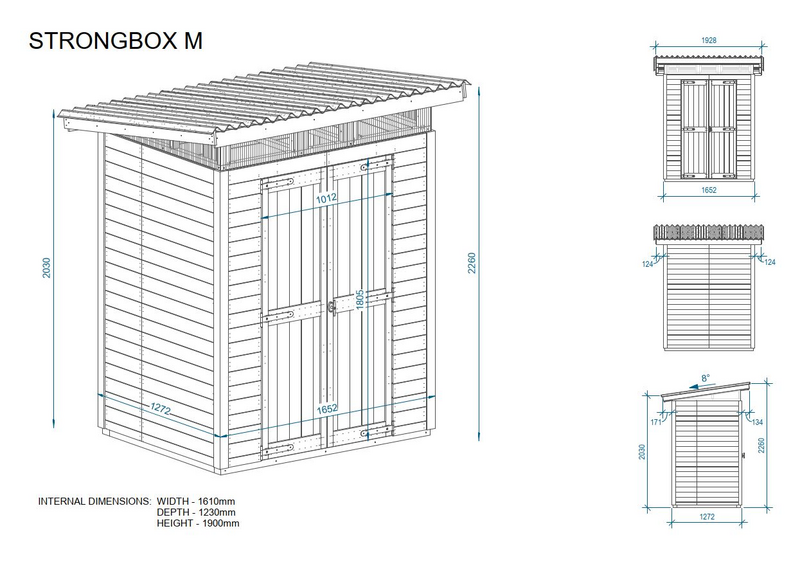 PUUTARHAVAJA STRONGBOX M, 163x127 natural