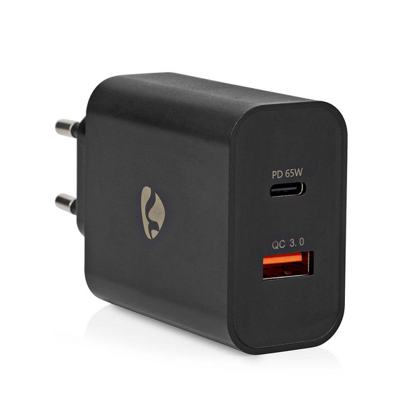 Seinälaturi Nedis 65W pikalataus-toiminto 2.0/2.25 A/3.25A USB-A/USB-C™