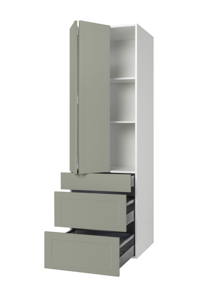 Aamiaiskaappi Cello Keittiö 192cm 3 laatikolla vasen