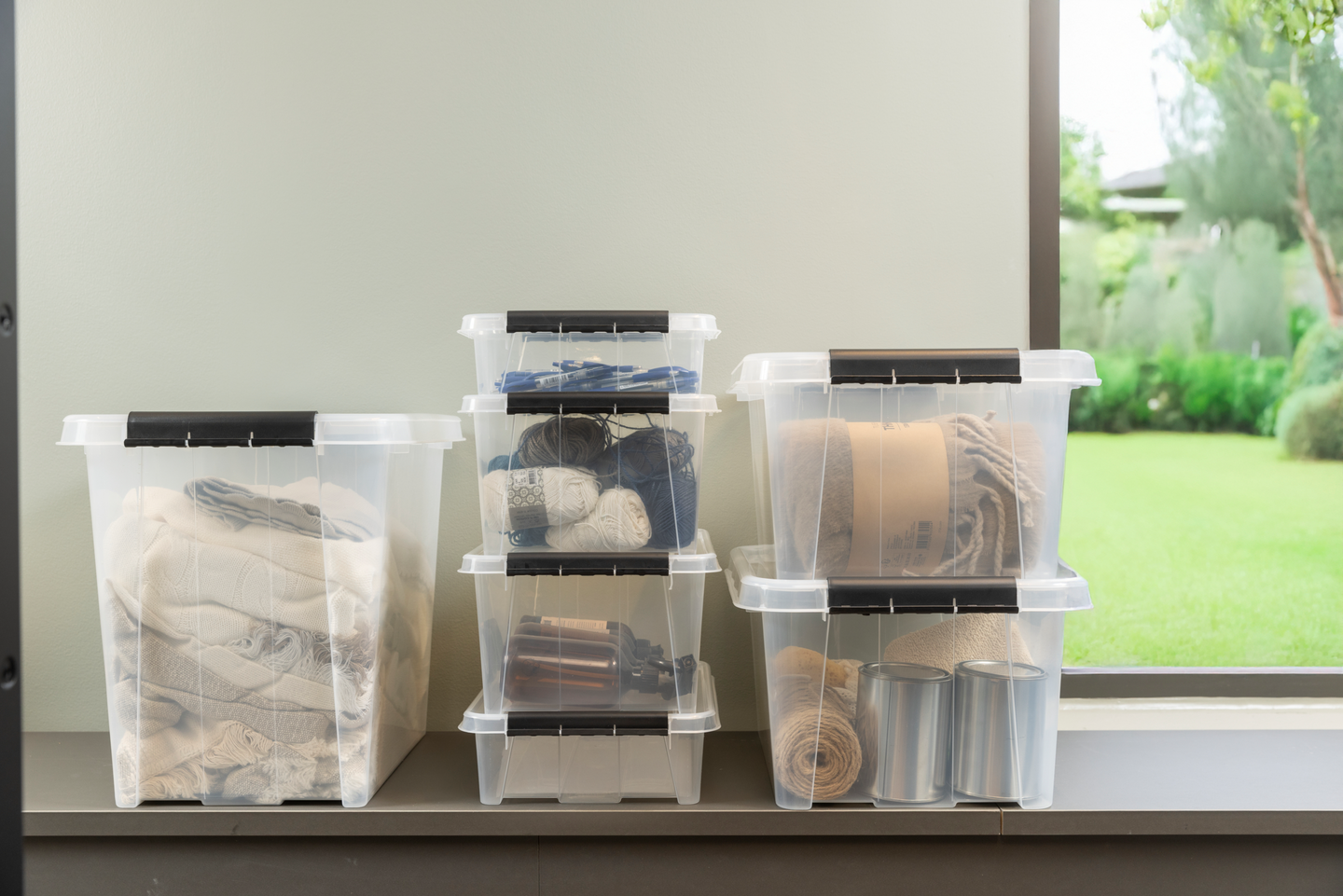 Säilytyslaatikko ProBox 14L läpinäkyvä mustat klipsit