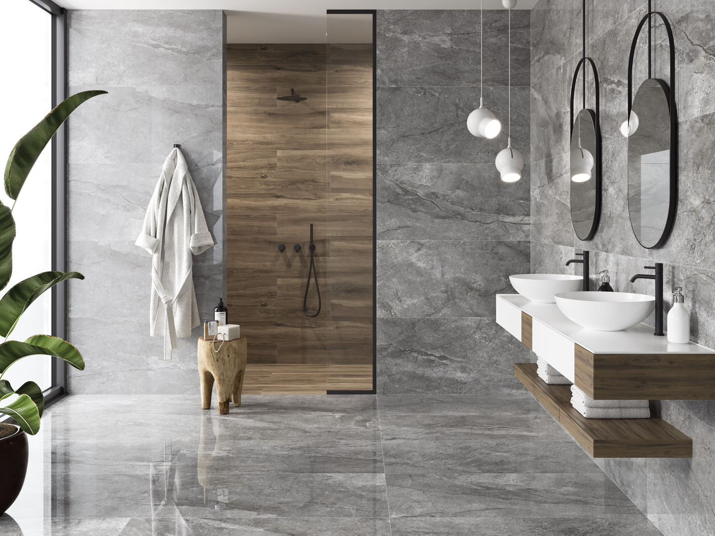 Lattialaatta Cello Cr.Wells 60x120 kiiltävä helmenharmaa RT 1,44m²