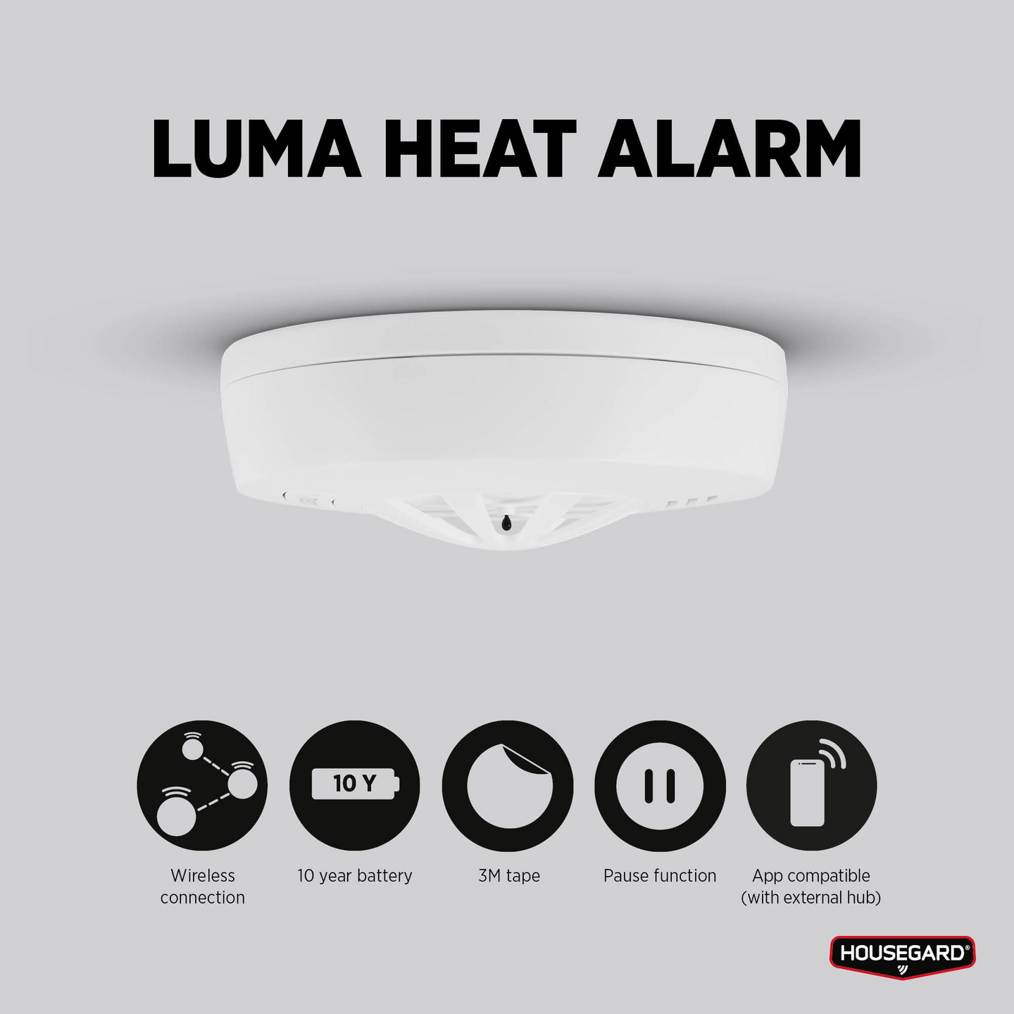 Langaton lämpöhälytin Housegard Luma sis. 10-vuoden paristo