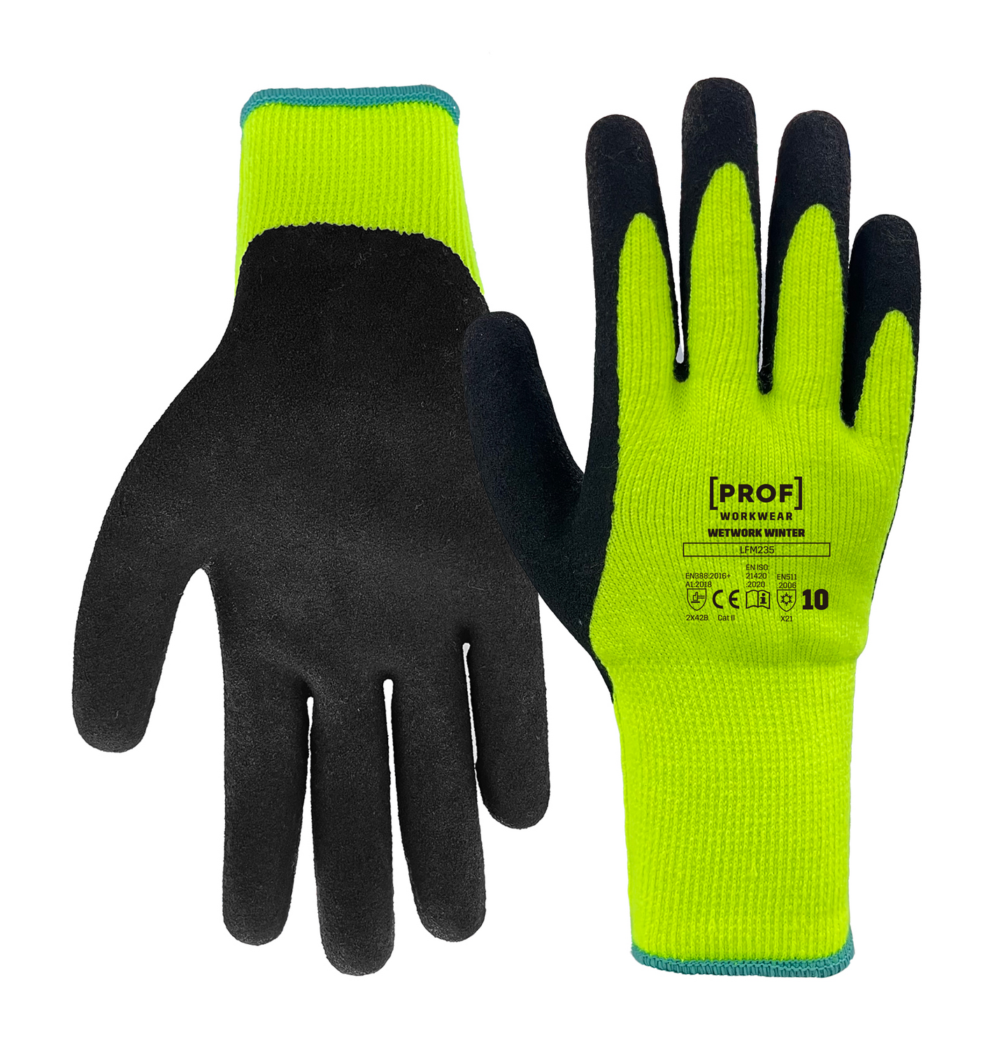 Käsineet PROF Polar Latex LFM134 keltainen