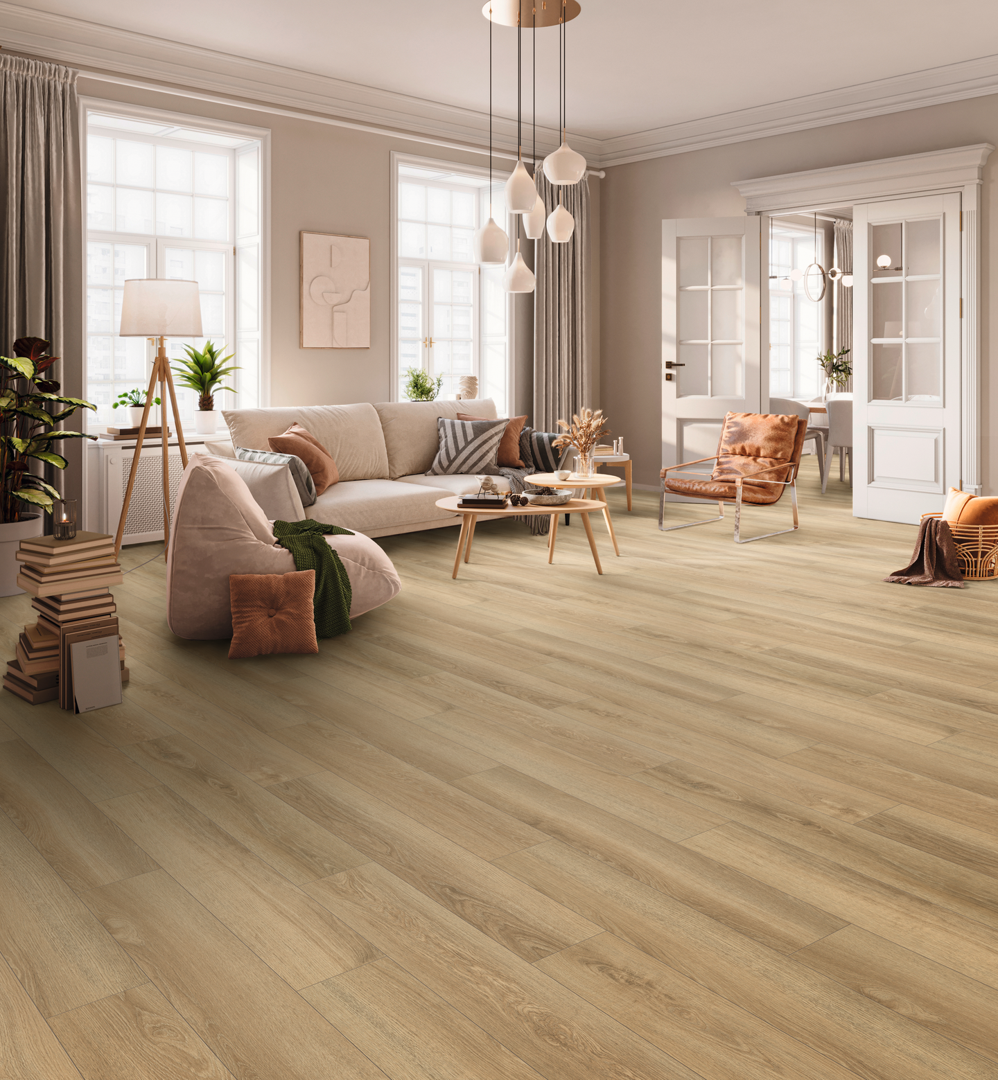 Laminaatti Premium Cashew Montreux Oak 1288x195x8+1mm  KL32 V4 K652 2,01m²