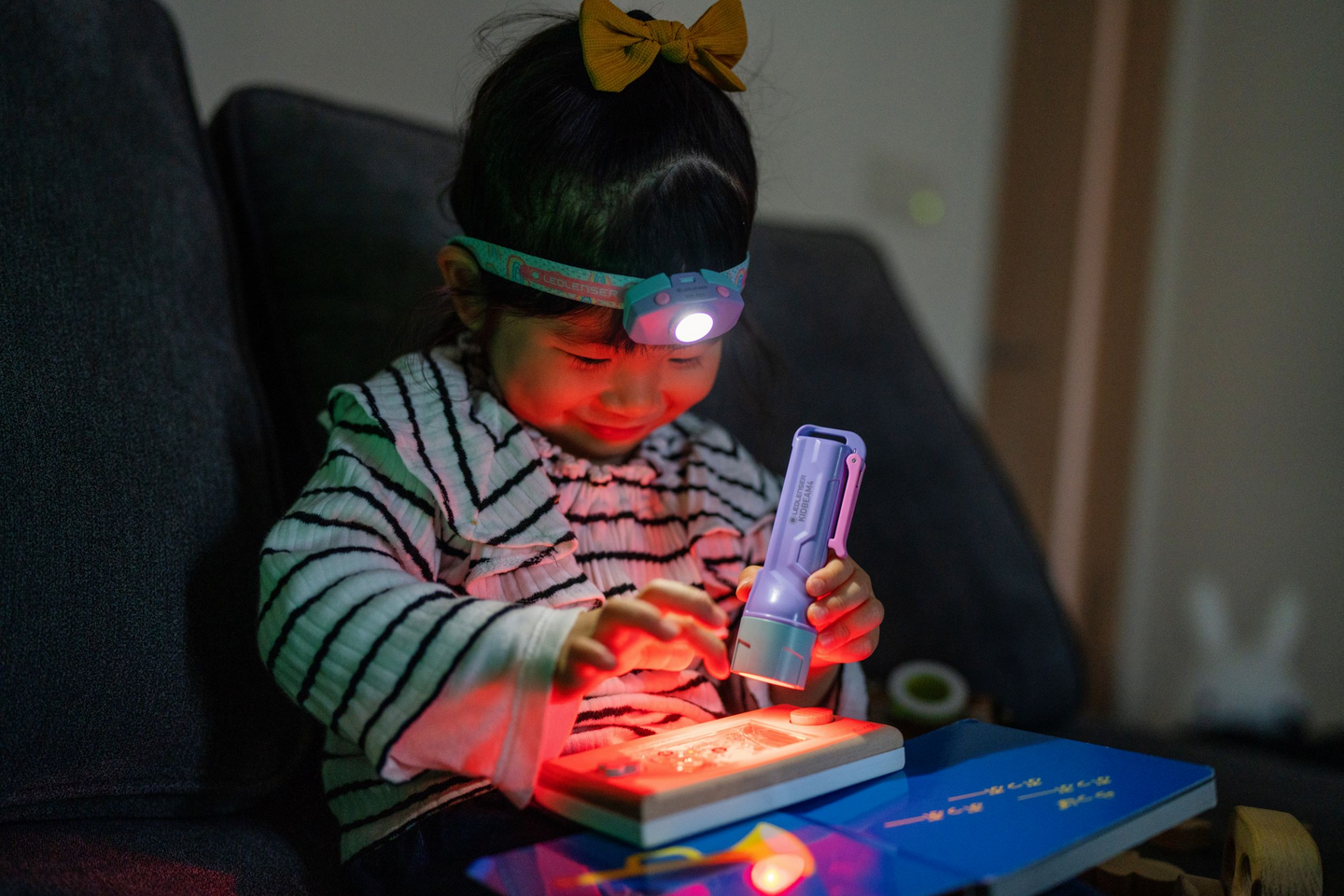 Taskulamppu Ledlenser Kidbeam4 violetti 70lm paristokäyttöinen