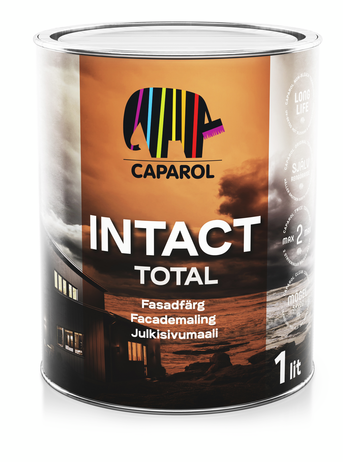 INTACT CAPAROL TOTAL SVART  1L, FASADFÄRG