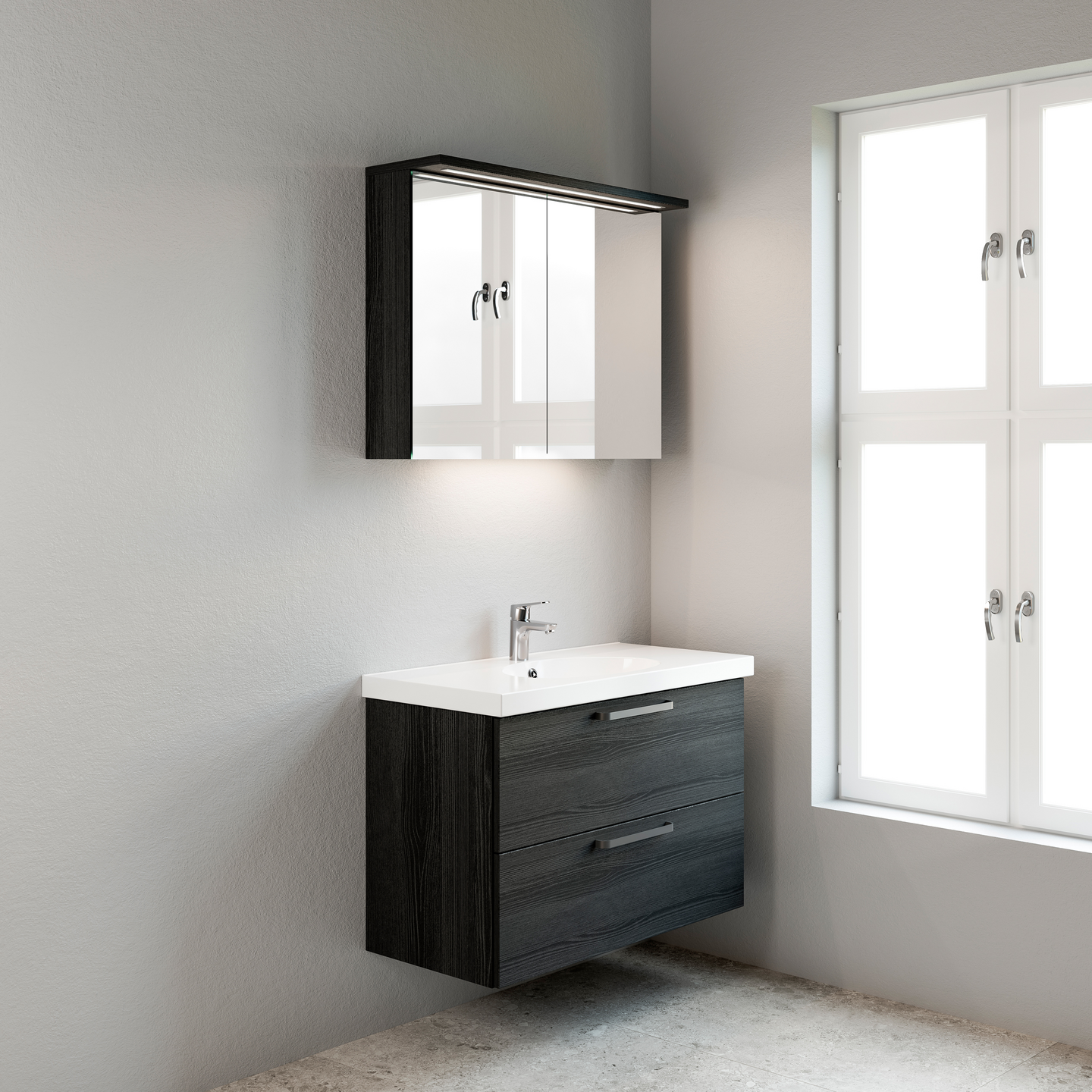 Peilikaappi Temal Highlight 3 ovea oikea pistorasia oikealla