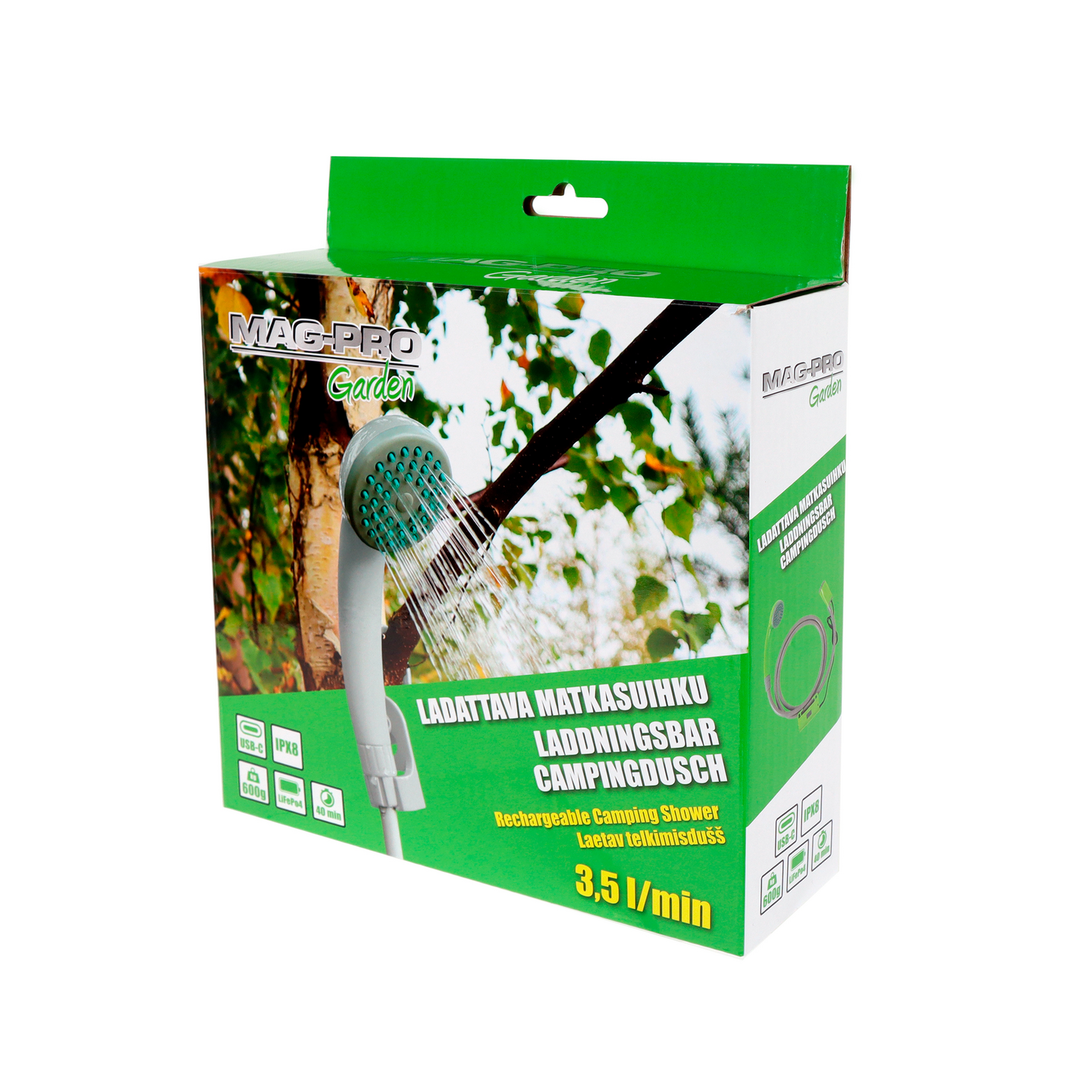 Ladattava retkisuihku Mag-Pro Garden 2000mAh LFP litium-akulla