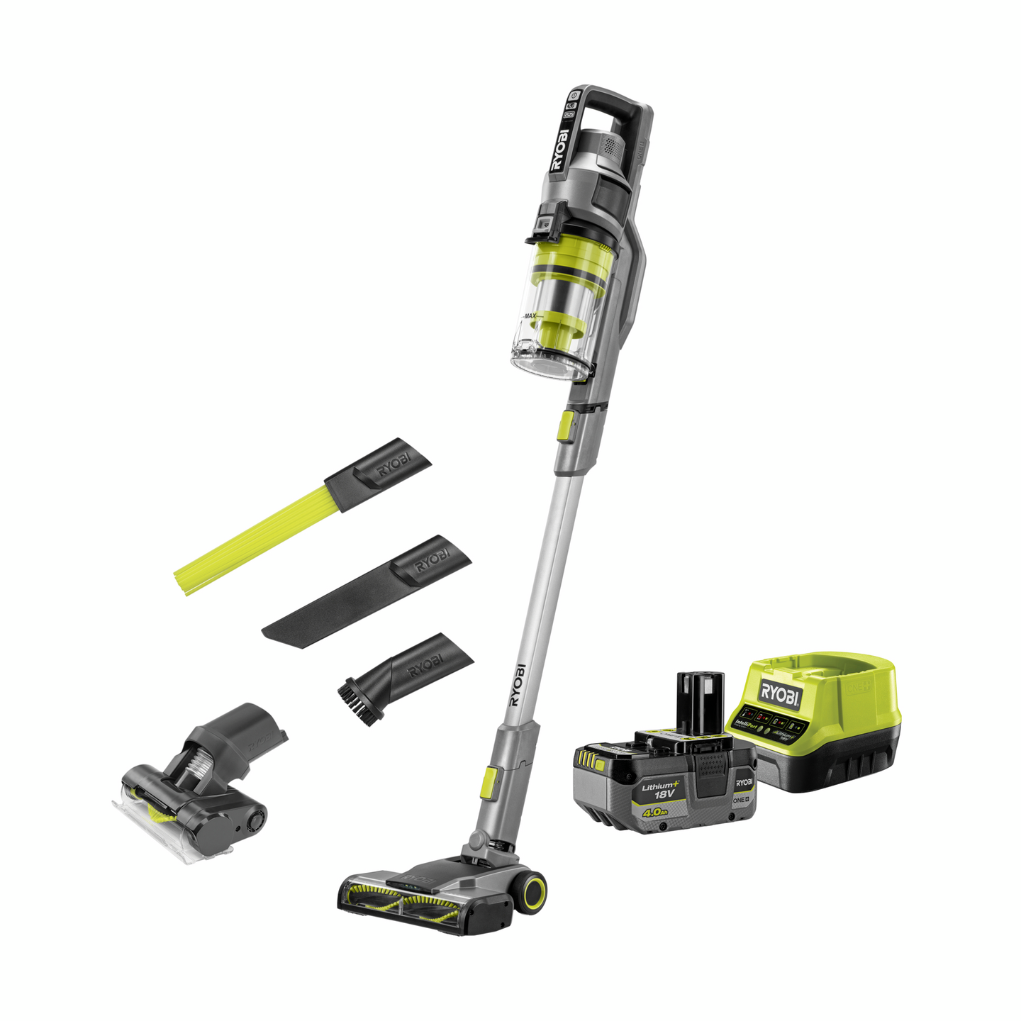 Varsi-Imuri Ryobi RSVS18-1X40GL 1x4,0Ah akku karvanpoistosuulakkeella