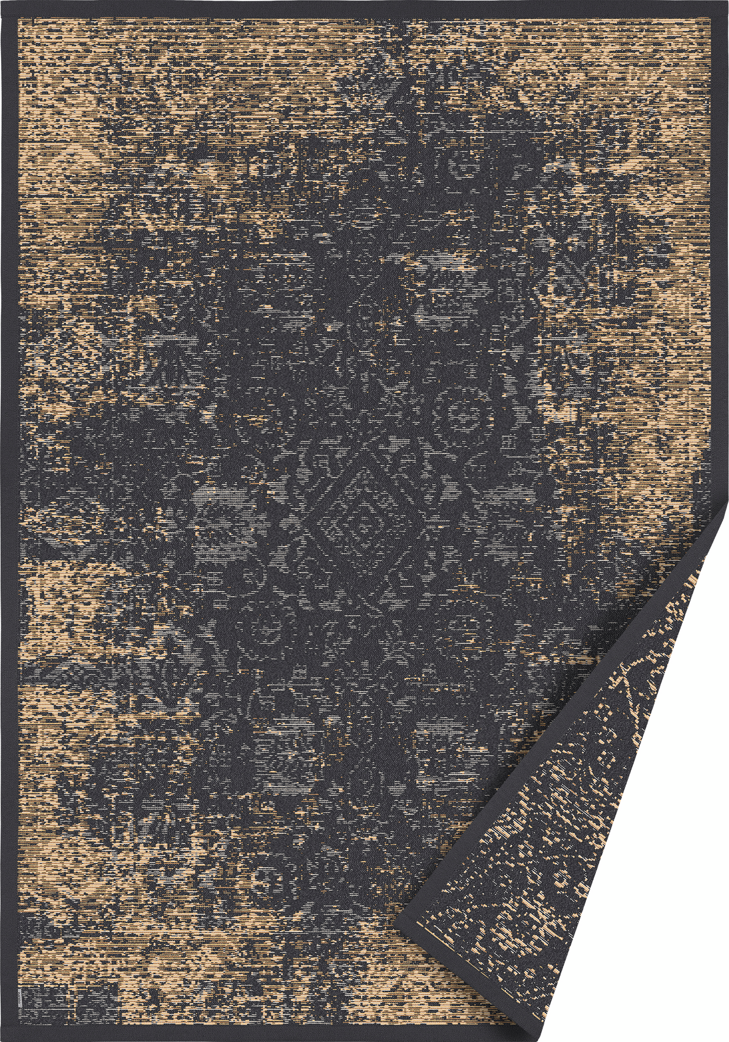 Sisustusmatto Taival tummanharmaa/kulta 140x200 cm