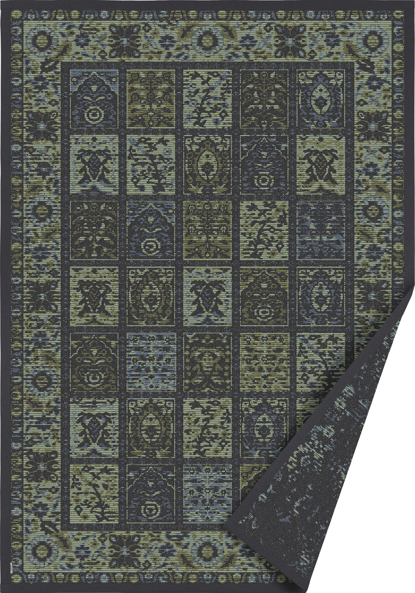 Sisustusmatto Kulkuri tummanharmaa/sinivihreä 160x230 cm