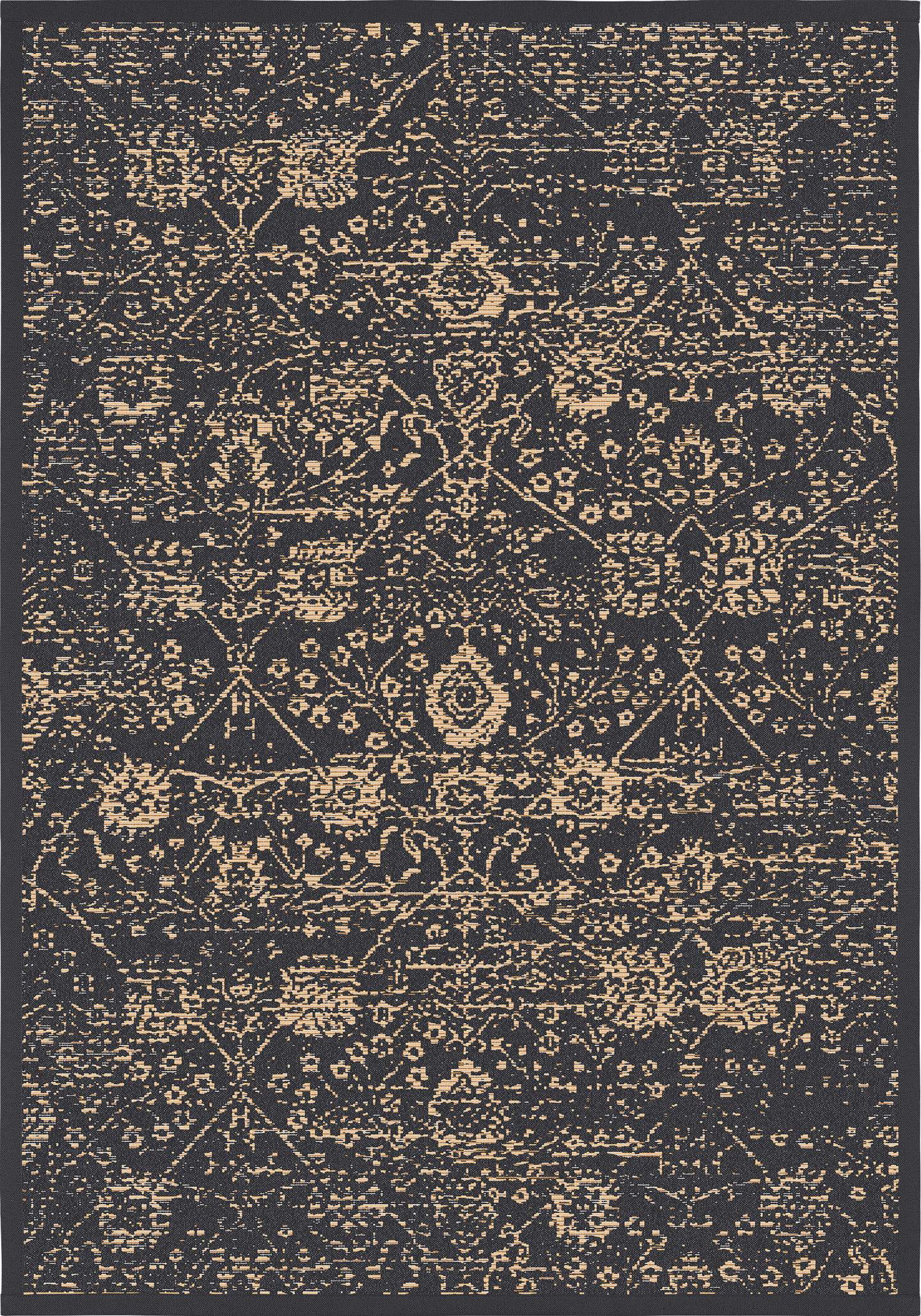 Sisustusmatto Taival tummanharmaa/kulta 140x200 cm