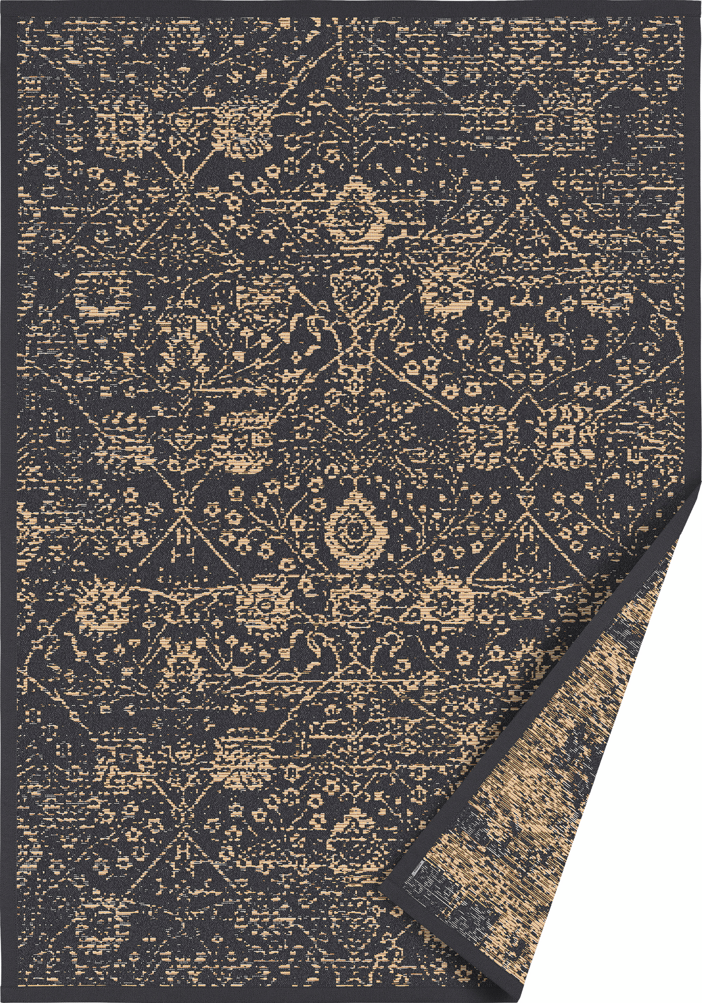 Sisustusmatto Taival tummanharmaa/kulta 140x200 cm