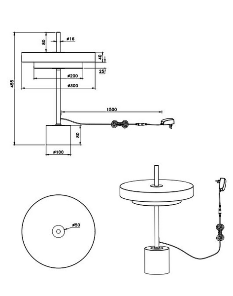 Pöytävalaisin TRIO Keaton led 12W 1400lm lämmin harmaa