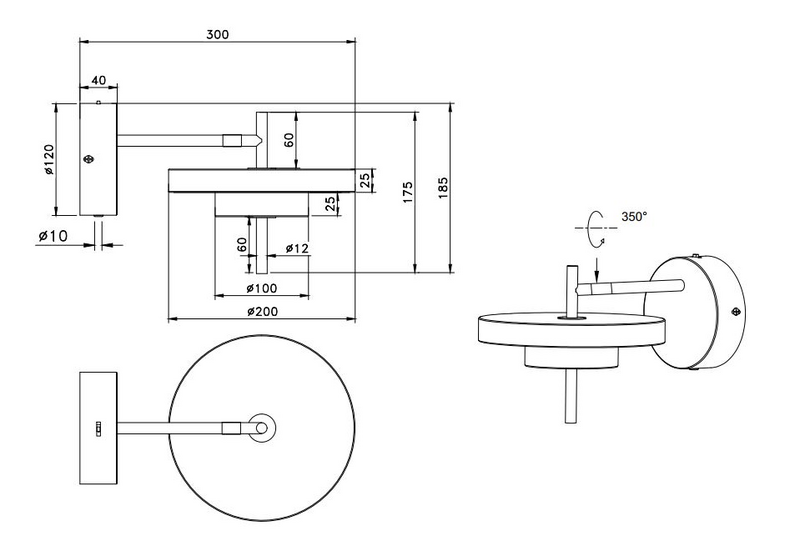 Seinävalaisin TRIO Keaton led 10W 1200lm lämmin harmaa